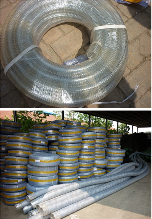 manguera de alambre de acero del PVC de embalaje